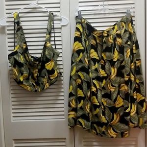 Banana print matching set